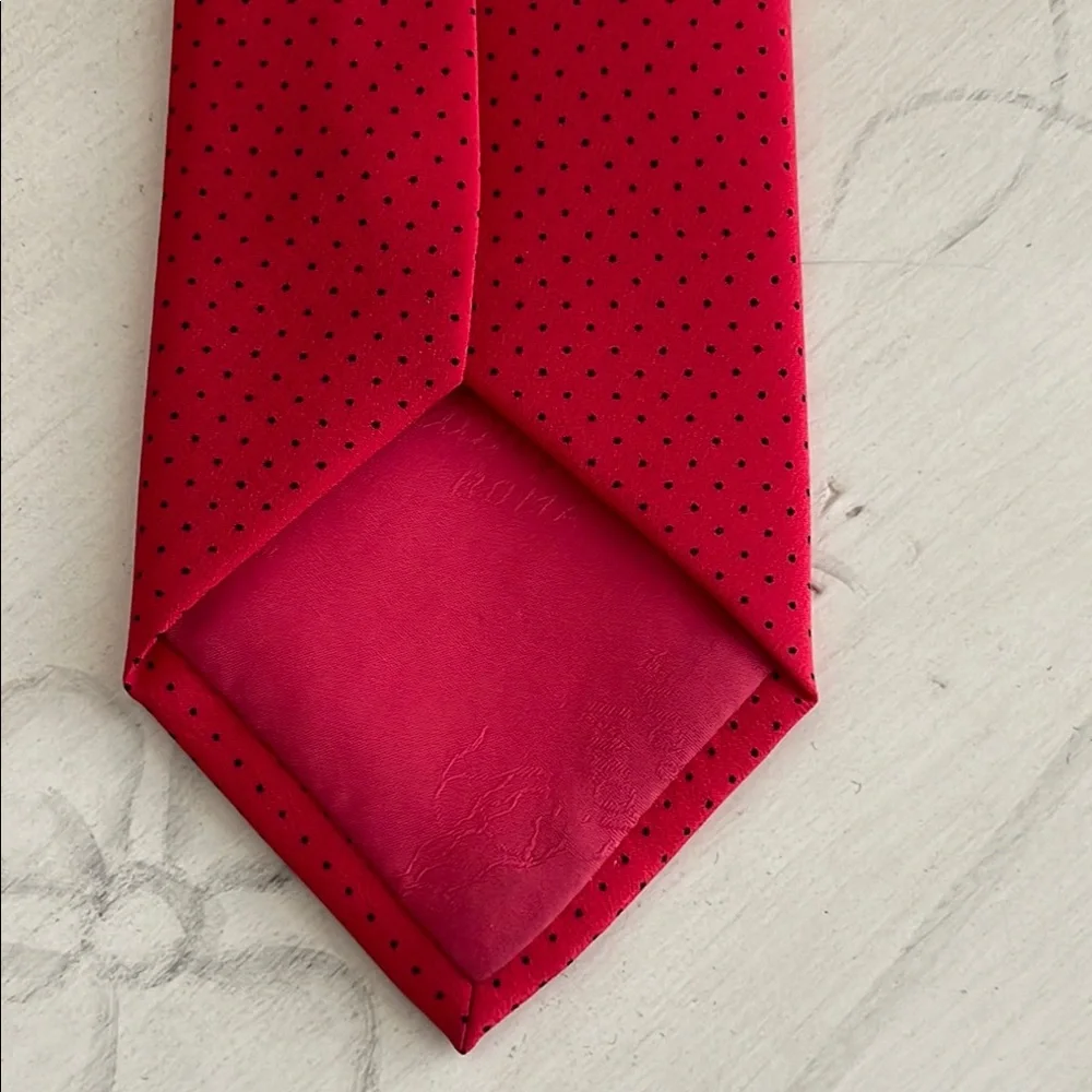 Brioni Crimson Silk Tie with Dotted Design